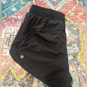 lululemon run track high rise lined shorts